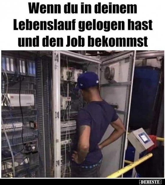 Wenn du in deinem Lebenslauf gelogen hast und den Job.. - Lustige Bilder | DEBESTE.de