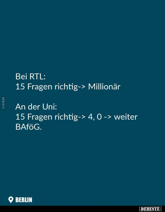Bei RTL: 15 Fragen richtig-> Millionär.. - Lustige Bilder | DEBESTE.de