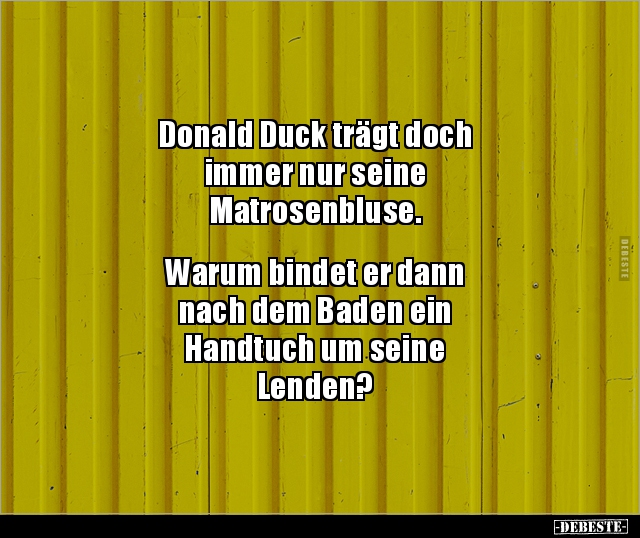Donald Duck trägt doch immer nur seine.. - Lustige Bilder | DEBESTE.de
