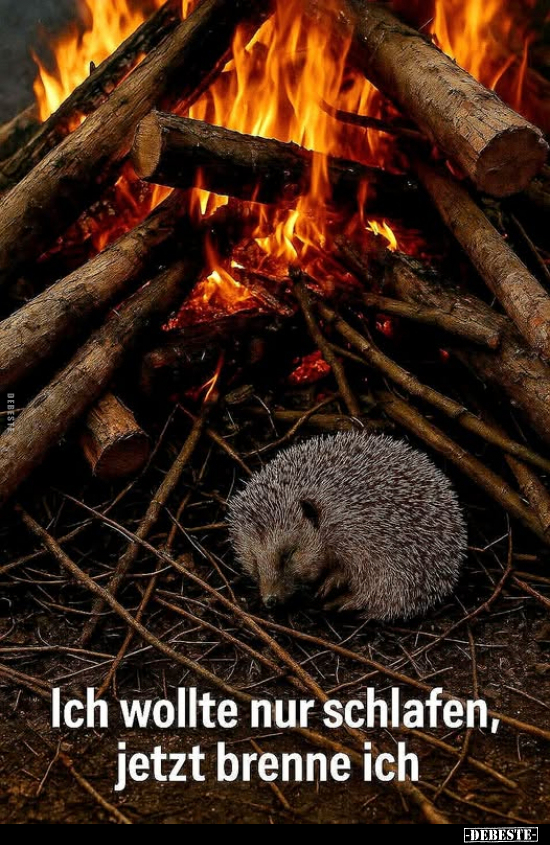 Ich wollte nur schlafen, jetzt brenne ich.