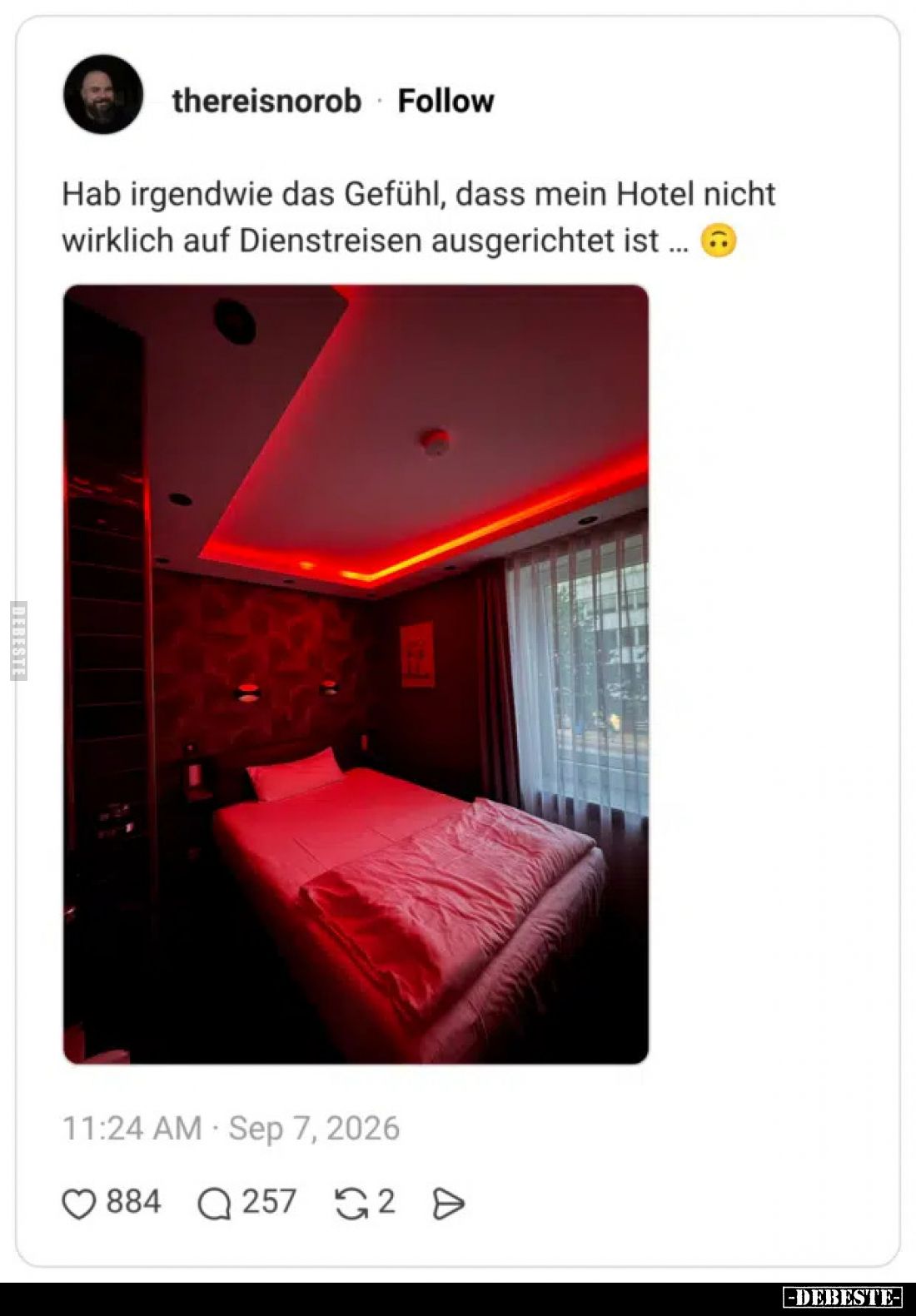 Hab irgendwie das Gefühl, dass mein Hotel nicht wirklich auf Dienstreisen ausgerichtet ist...