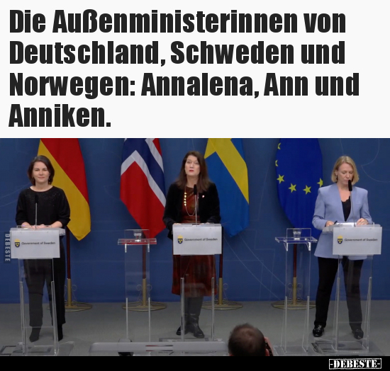 Die Außenministerinnen von Deutschland, Schweden und.. - Lustige Bilder | DEBESTE.de