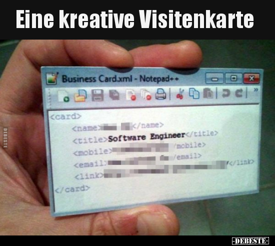 Eine kreative Visitenkarte.. - Lustige Bilder | DEBESTE.de