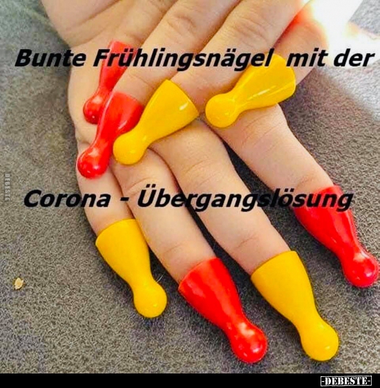 Bunte Frühlingsnägel mit der Corona - Übergangslösung.. - Lustige Bilder | DEBESTE.de