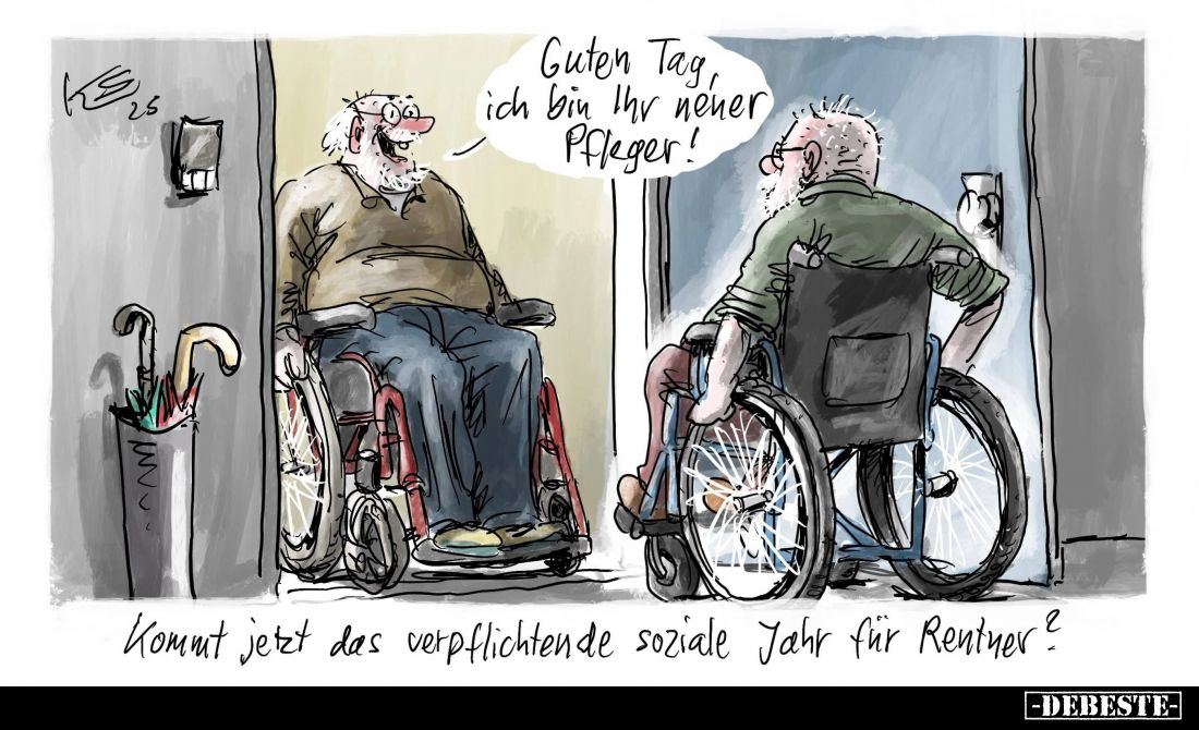 Guten Tag, ich bin Ihr neuer Pfleger! -
Kommt jetzt das verpflichtende soziale Jahr für Rentner?