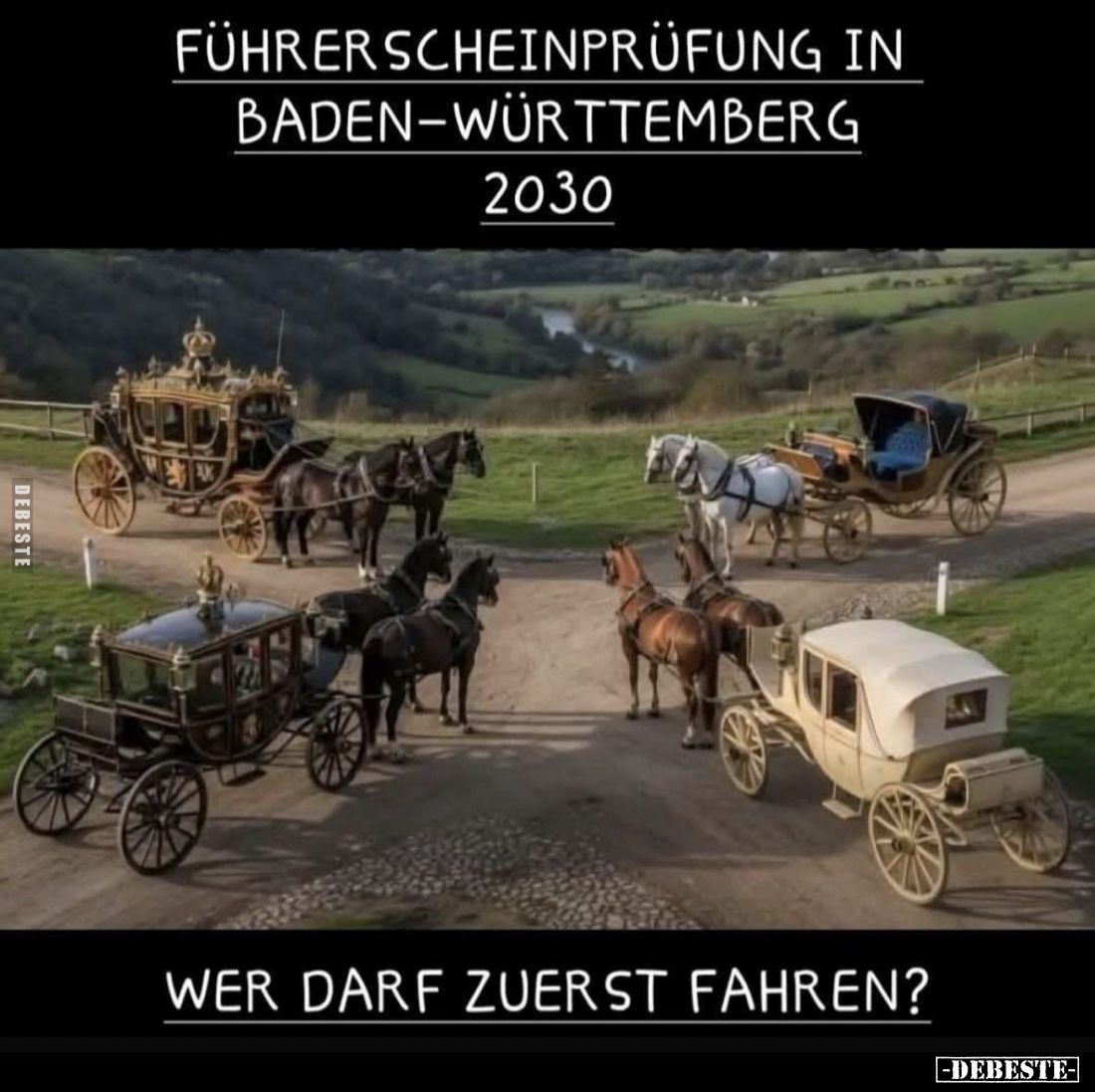 Führerscheinprüfung in Baden-Württemberg 2030. -
Wer darf zuerst fahren?