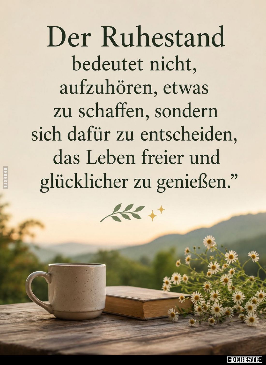 Der Ruhestand bedeutet nicht, aufzuhören, etwas zu schaffen, sondern sich dafür zu entscheiden, das Leben freier und glücklic...