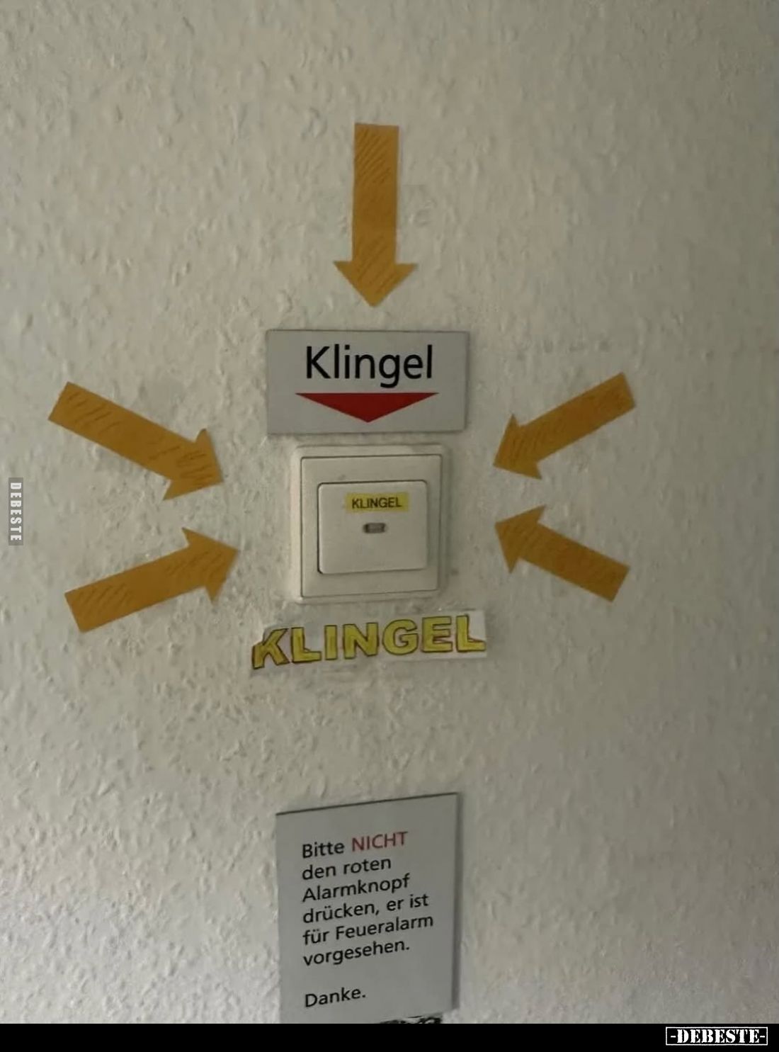 Klingel. Bitte NICHT den roten Alarmknopf drücken... - Lustige Bilder | DEBESTE.de