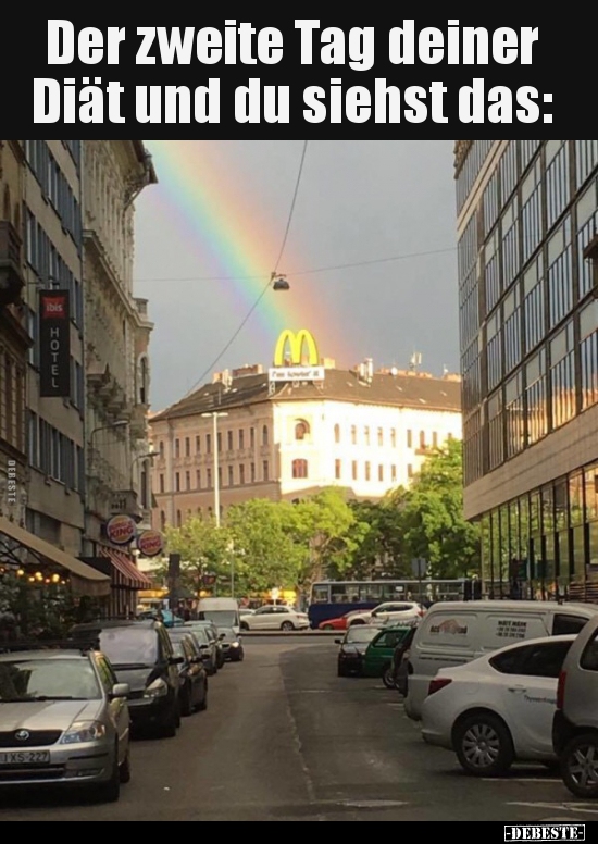 Der zweite Tag deiner Diät und du siehst das..
