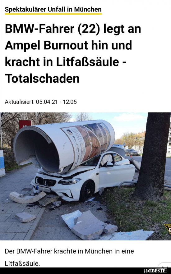 Spektakulärer Unfall in München.. - Lustige Bilder | DEBESTE.de