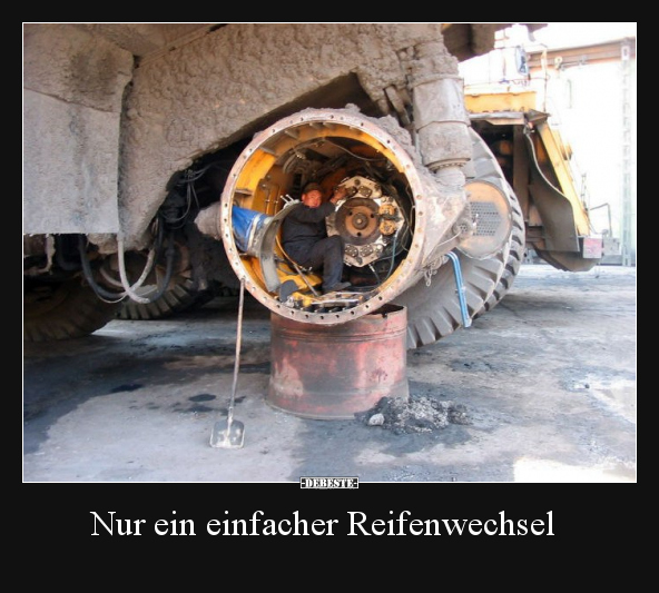 Nur ein einfacher Reifenwechsel.. - Lustige Bilder | DEBESTE.de