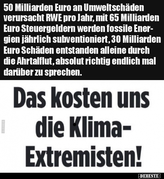 50 Milliarden Euro an Umweltschäden verursacht RWE pro.. - Lustige Bilder | DEBESTE.de