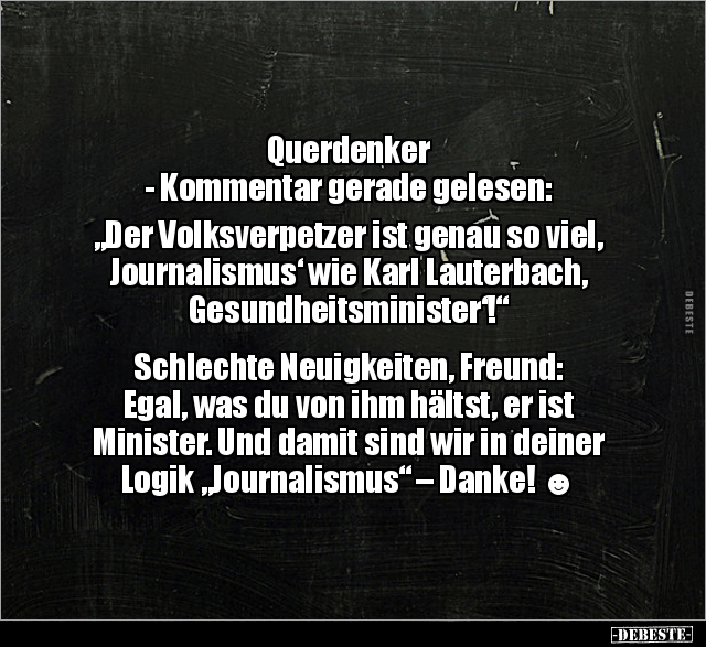 Querdenker - Kommentar gerade gelesen: "Der Volksverpetzer.." - Lustige Bilder | DEBESTE.de