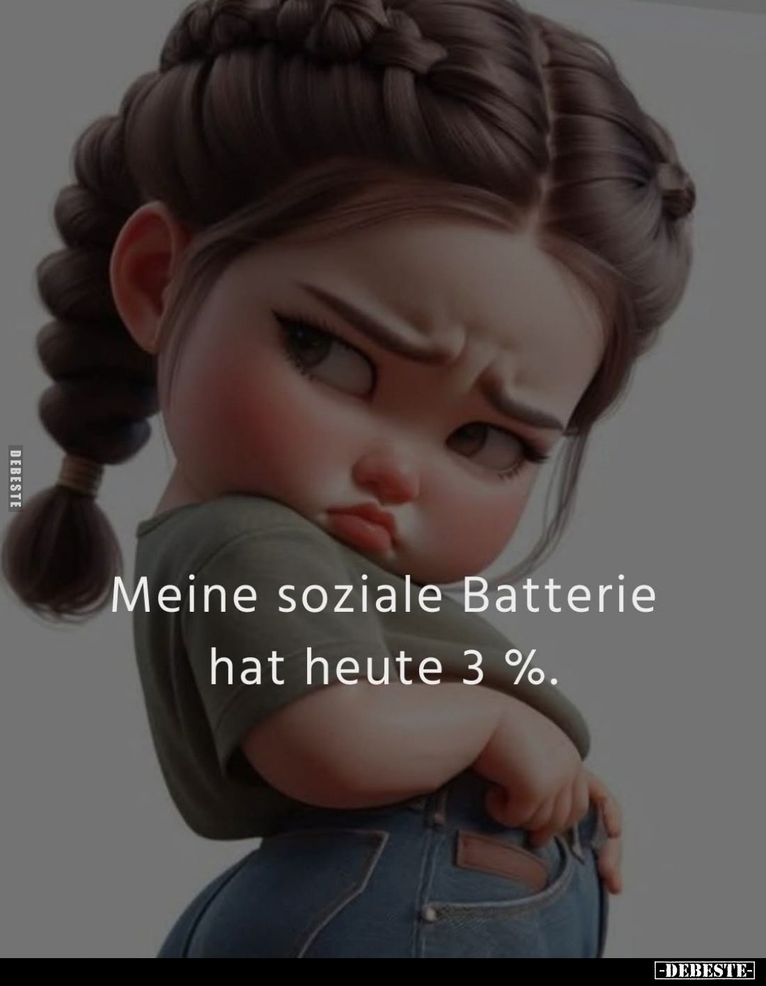 Meine soziale Batterie hat heute 3%.