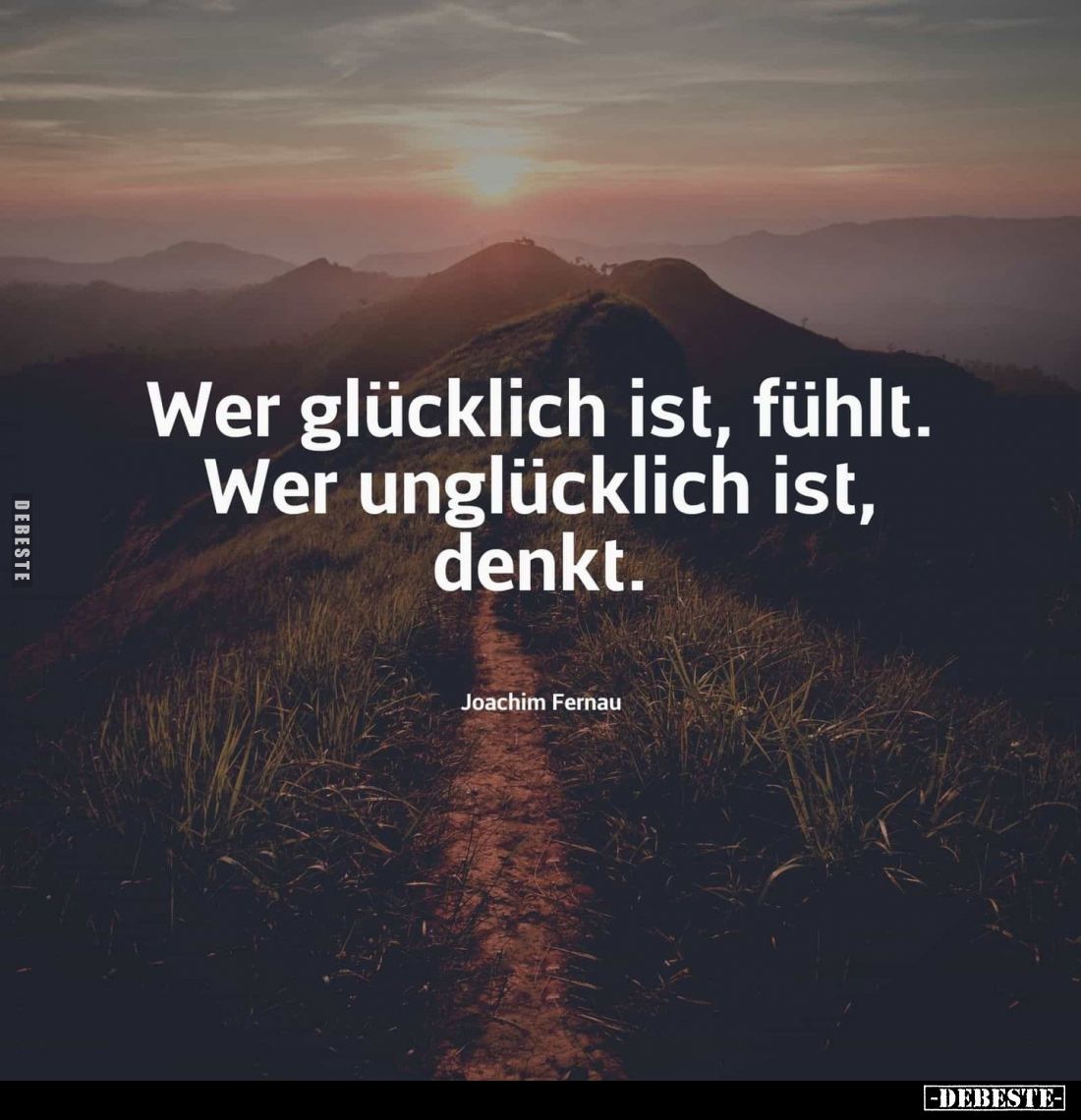 Wer glücklich ist, fühlt. Wer unglücklich ist, denkt. Joachim Fernau