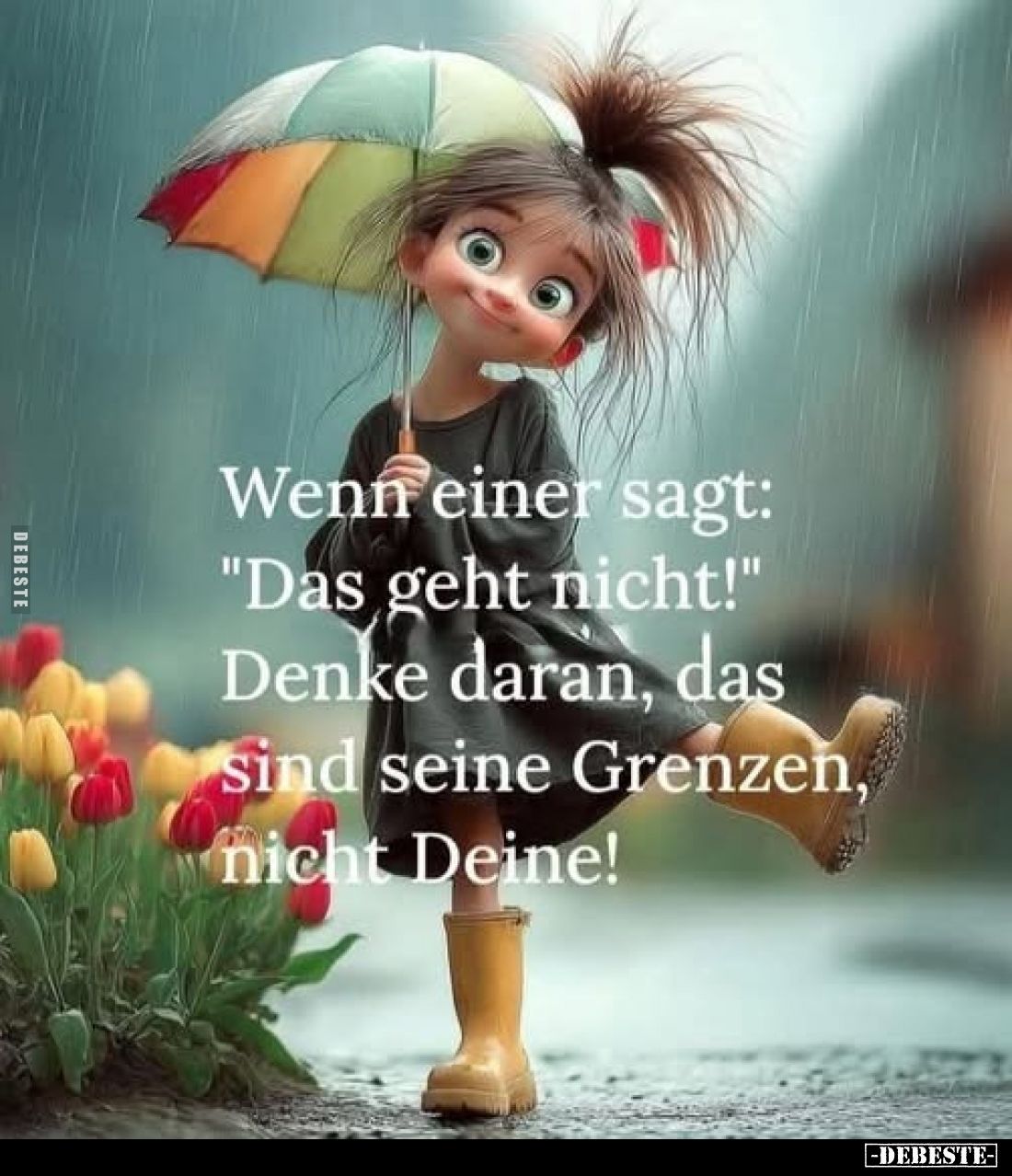 Wenn einer sagt: "Das geht nicht!" Denke daran, das sind seine Grenzen, nicht Deine!