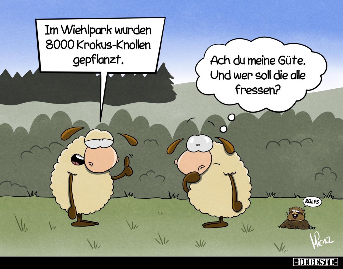 Im Wiehlpark wurden 8000 Krokus-Knollen gepflanzt. -
Ach du meine Güte. Und wer soll die alle fressen?