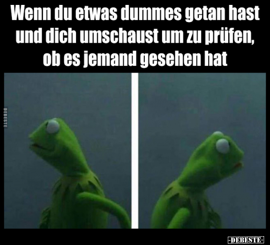 Wenn du etwas dummes getan hast und dich umschaust um zu..