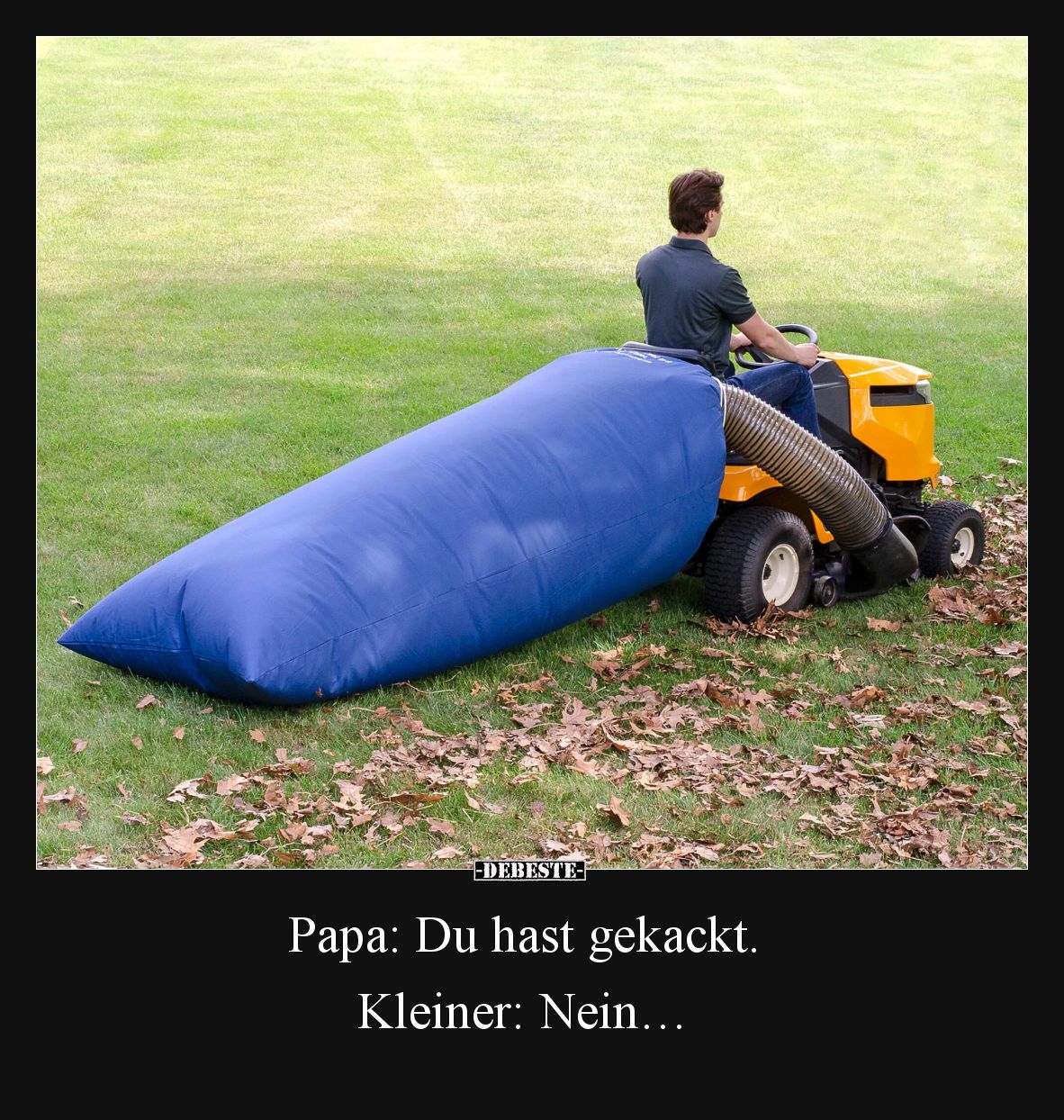 Papa: Du hast gekackt.

Kleiner: Nein…