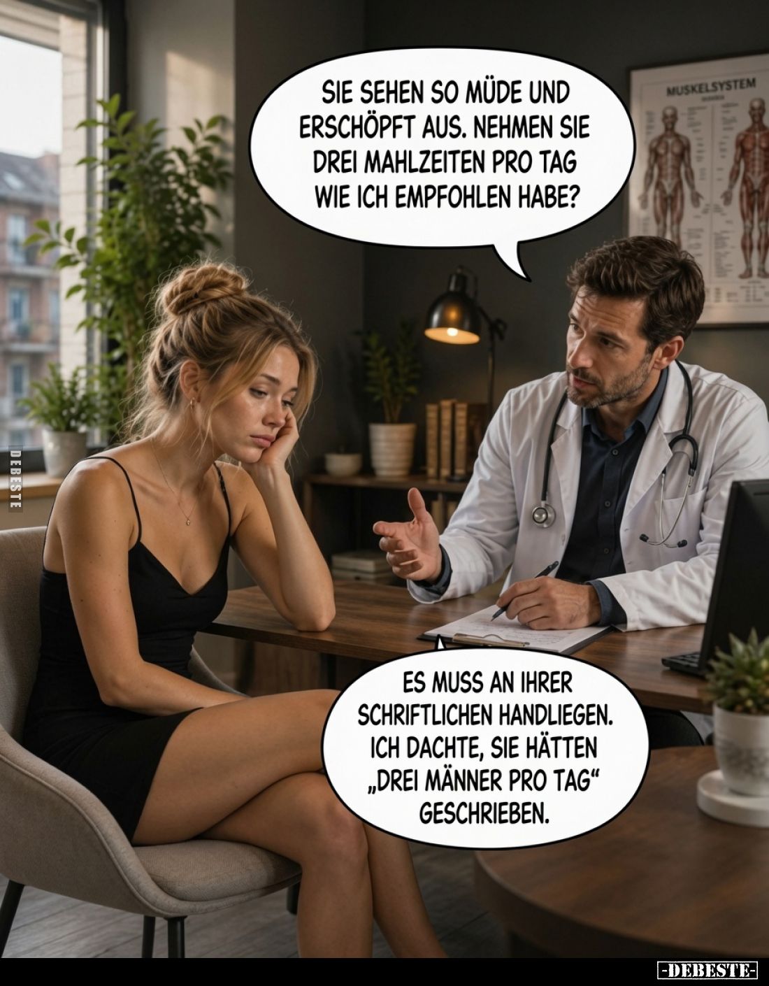 Sie sehen so müde und erschöpft aus. Nehmen Sie drei Mahlzeiten pro Tag wie ich empfohlen habe?

Es muss an Ihrer schriftli...