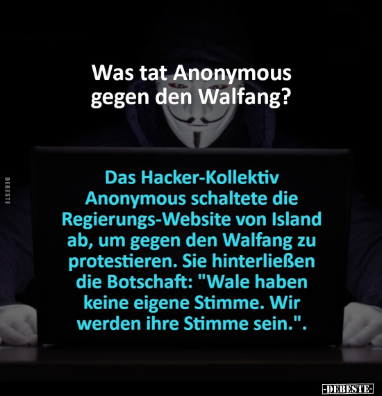 Was tat Anonymous gegen den Walfang?.. - Lustige Bilder | DEBESTE.de