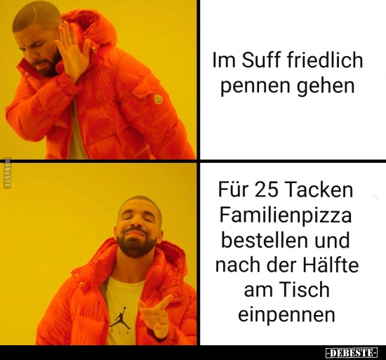 Im Suff friedlich pennen gehen..