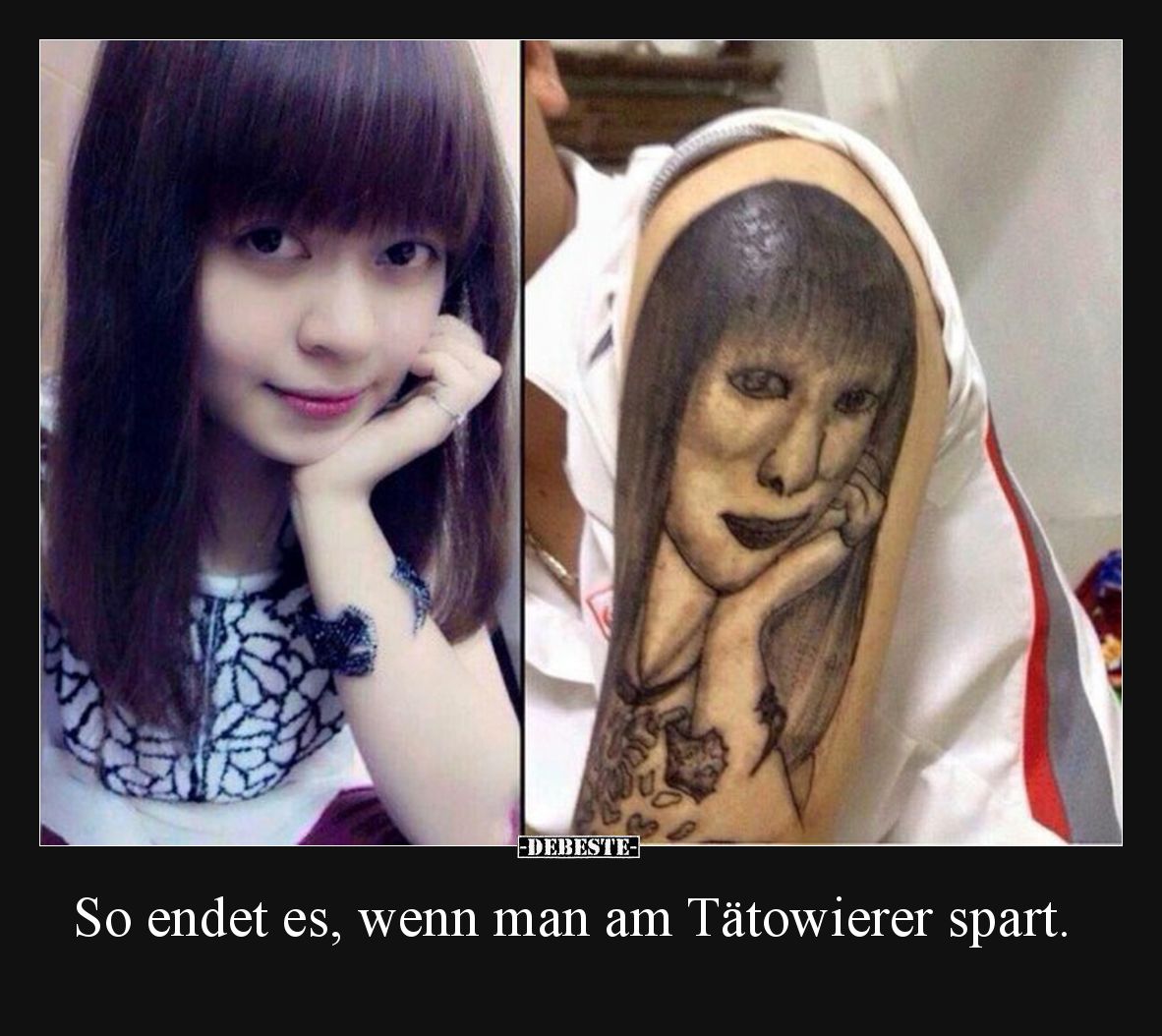So endet es, wenn man am Tätowierer spart.