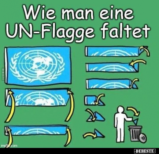 Wie man eine UN-Flagge faltet... - Lustige Bilder | DEBESTE.de