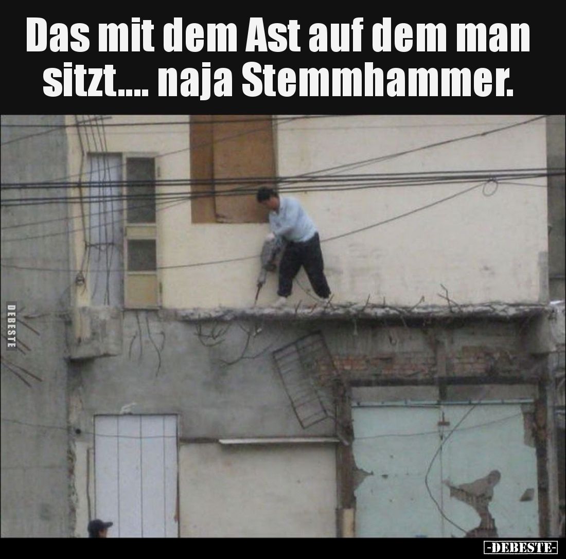 Das mit dem Ast auf dem man sitzt.... naja Stemmhammer.