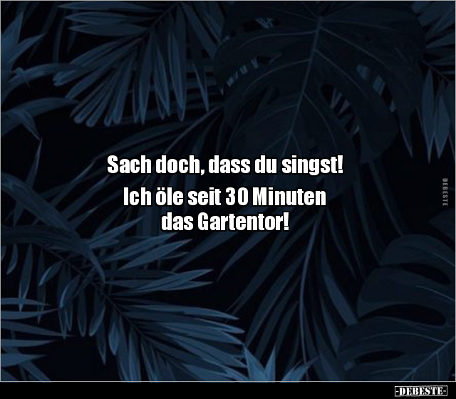 Sach doch, dass du singst! Ich öle seit 30 Minuten das.. - Lustige Bilder | DEBESTE.de