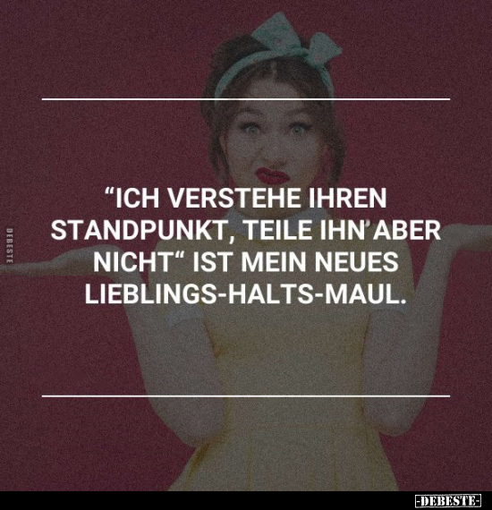 "Ich verstehe Ihren Standpunkt, teile ihn aber nicht" ist.. - Lustige Bilder | DEBESTE.de