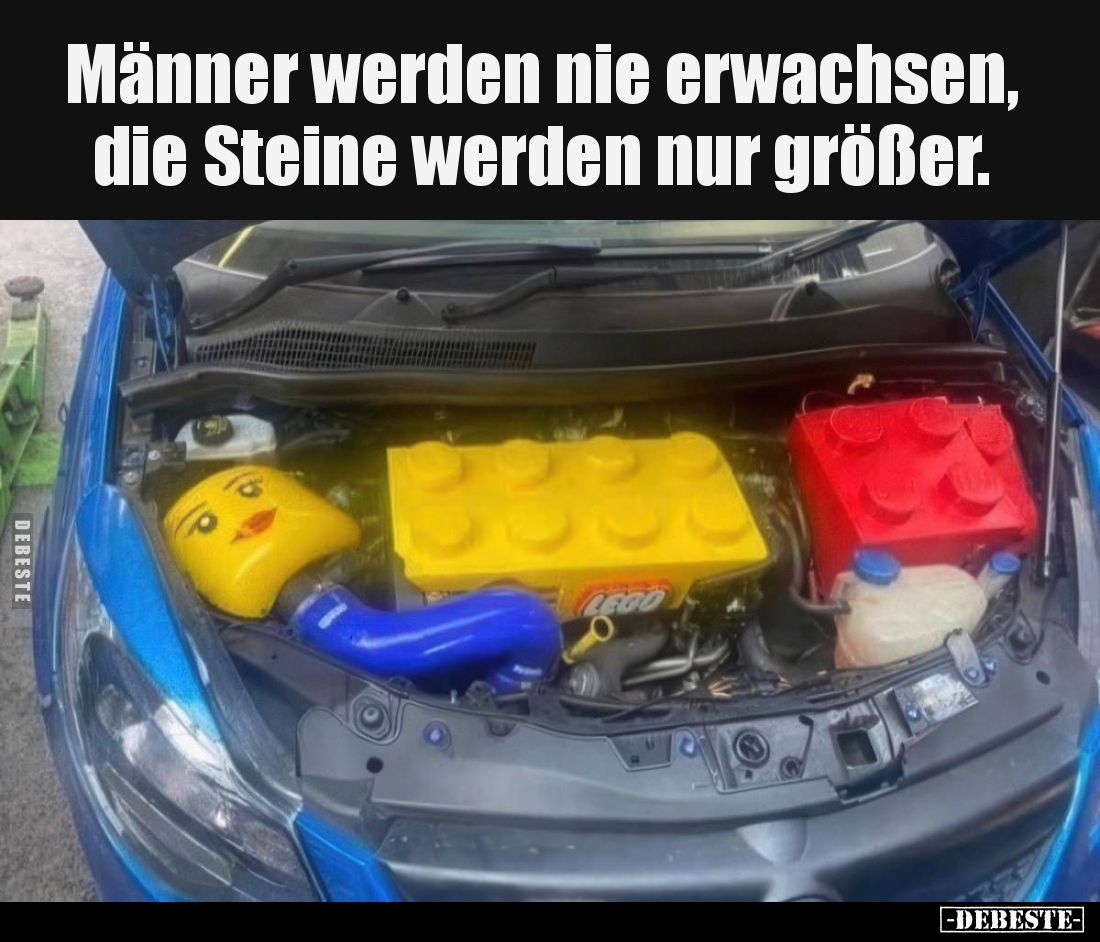 Männer werden nie erwachsen, die Steine werden nur größer.