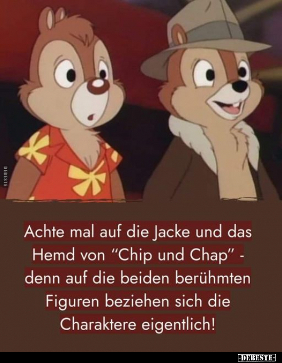 Achte mal auf die Jacke und das Hemd von "Chip und Chap".. - Lustige Bilder | DEBESTE.de