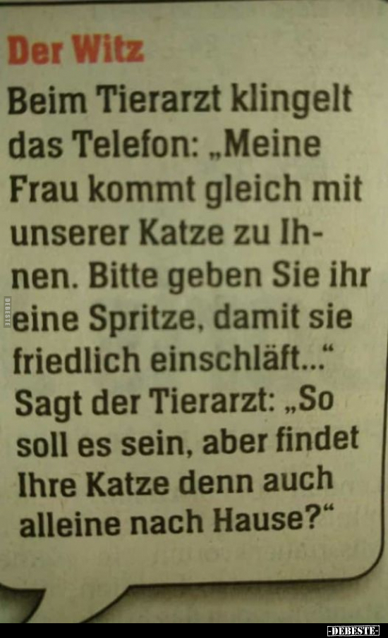 Beim Tierarzt klingelt das Telefon: "Meine Frau kommt.." - Lustige Bilder | DEBESTE.de