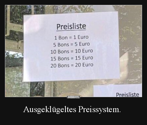 Ausgeklügeltes Preissystem. - Lustige Bilder | DEBESTE.de