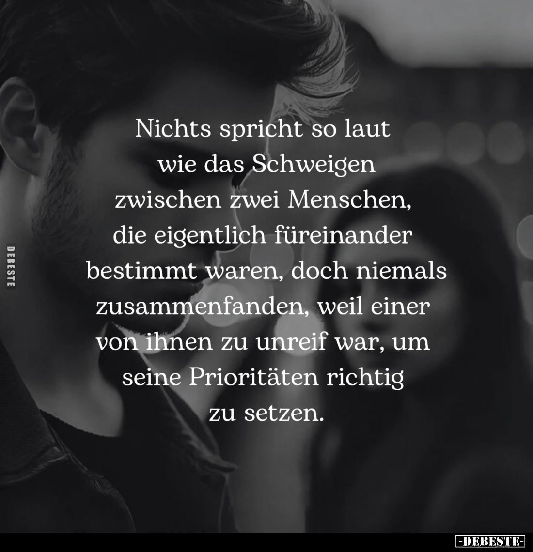 Nichts spricht so laut wie das Schweigen zwischen zwei Menschen, die eigentlich füreinander bestimmt waren, doch niemals zusa...
