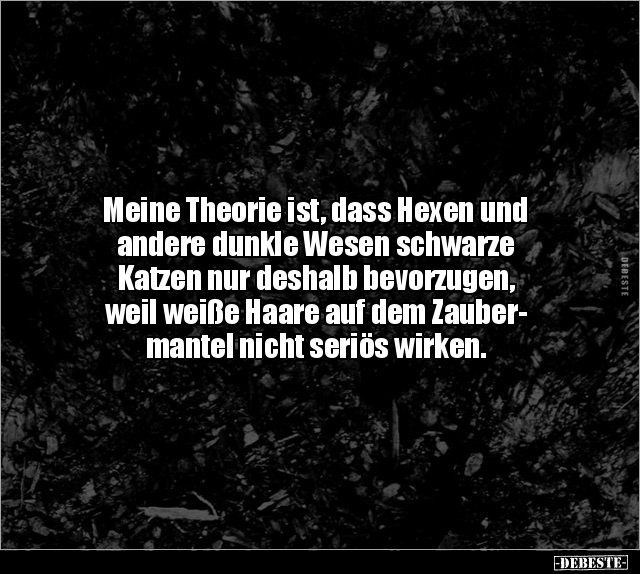 Meine Theorie ist, dass Hexen und andere dunkle Wesen.. - Lustige Bilder | DEBESTE.de