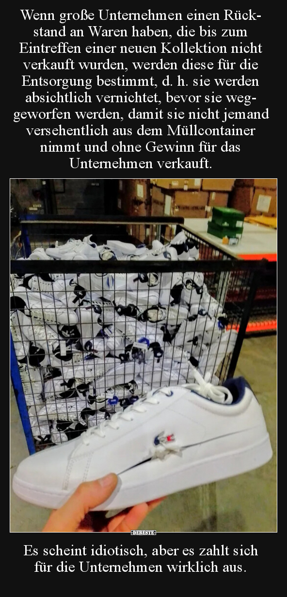 Wenn große Unternehmen einen Rückstand an Waren haben, die.. - Lustige Bilder | DEBESTE.de