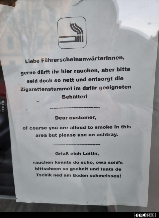 Liebe FührerscheinanwärterInnen, gerne dürft ihr hier.. - Lustige Bilder | DEBESTE.de