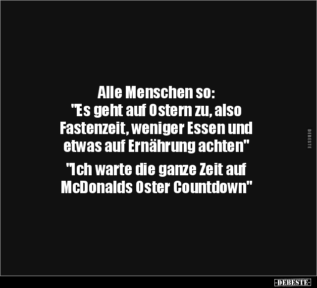 Menschen, Ostern, Fastenzeit, Essen, Ernährung, Zeit, Mcdonalds