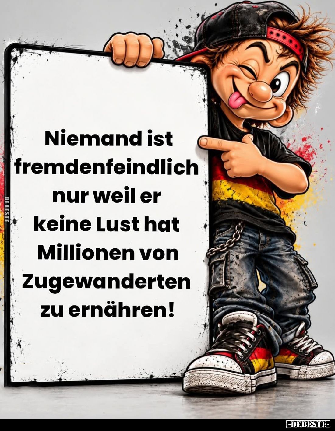 Niemand ist fremdenfeindlich nur weil er keine Lust hat Millionen von Zugewanderten zu ernähren!