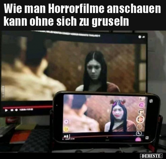 Wie man Horrorfilme anschauen kann ohne sich zu gruseln.. - Lustige Bilder | DEBESTE.de
