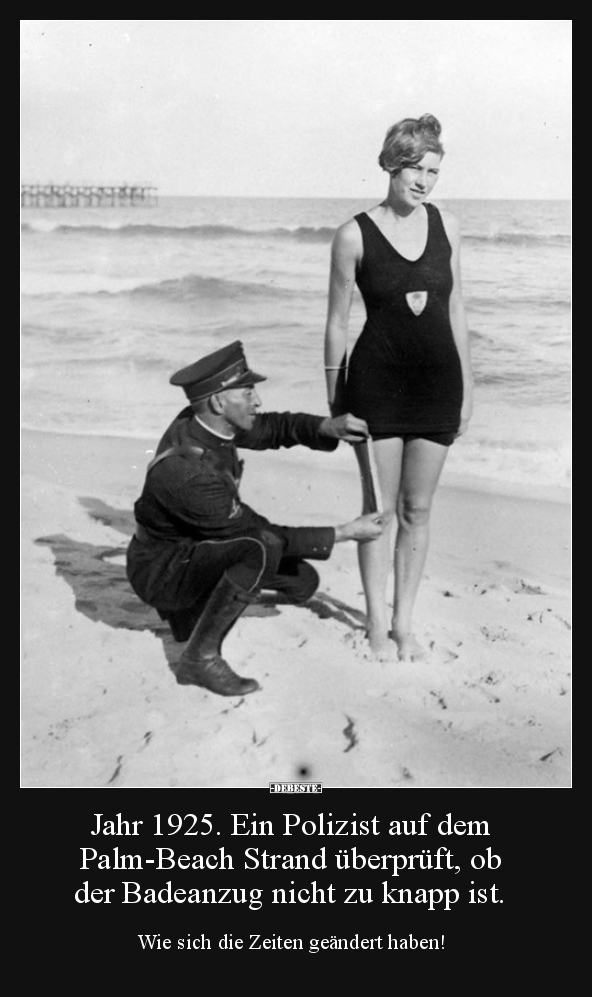 Jahr 1925. Ein Polizist auf dem Palm-Beach Strand.. - Lustige Bilder | DEBESTE.de