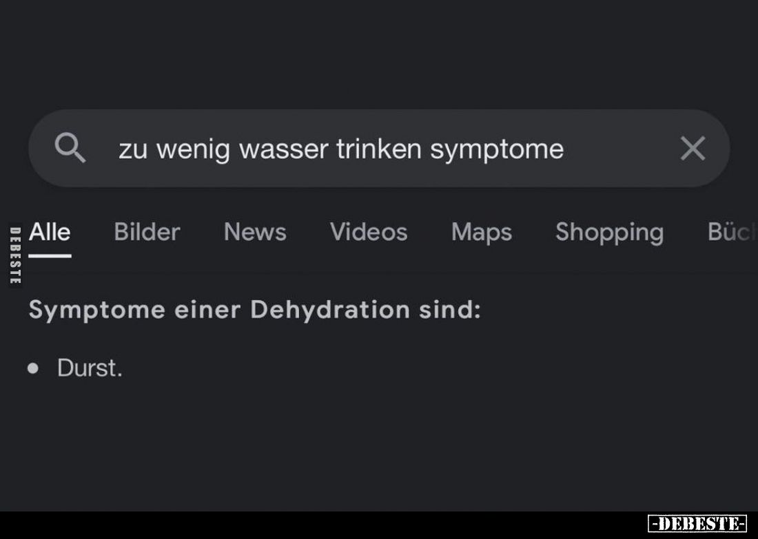 Zu wenig Wasser trinken Symptome - Durst