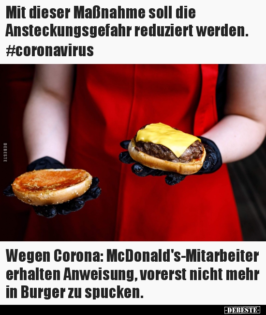 Mit dieser Maßnahme soll die Ansteckungsgefahr reduziert.. - Lustige Bilder | DEBESTE.de