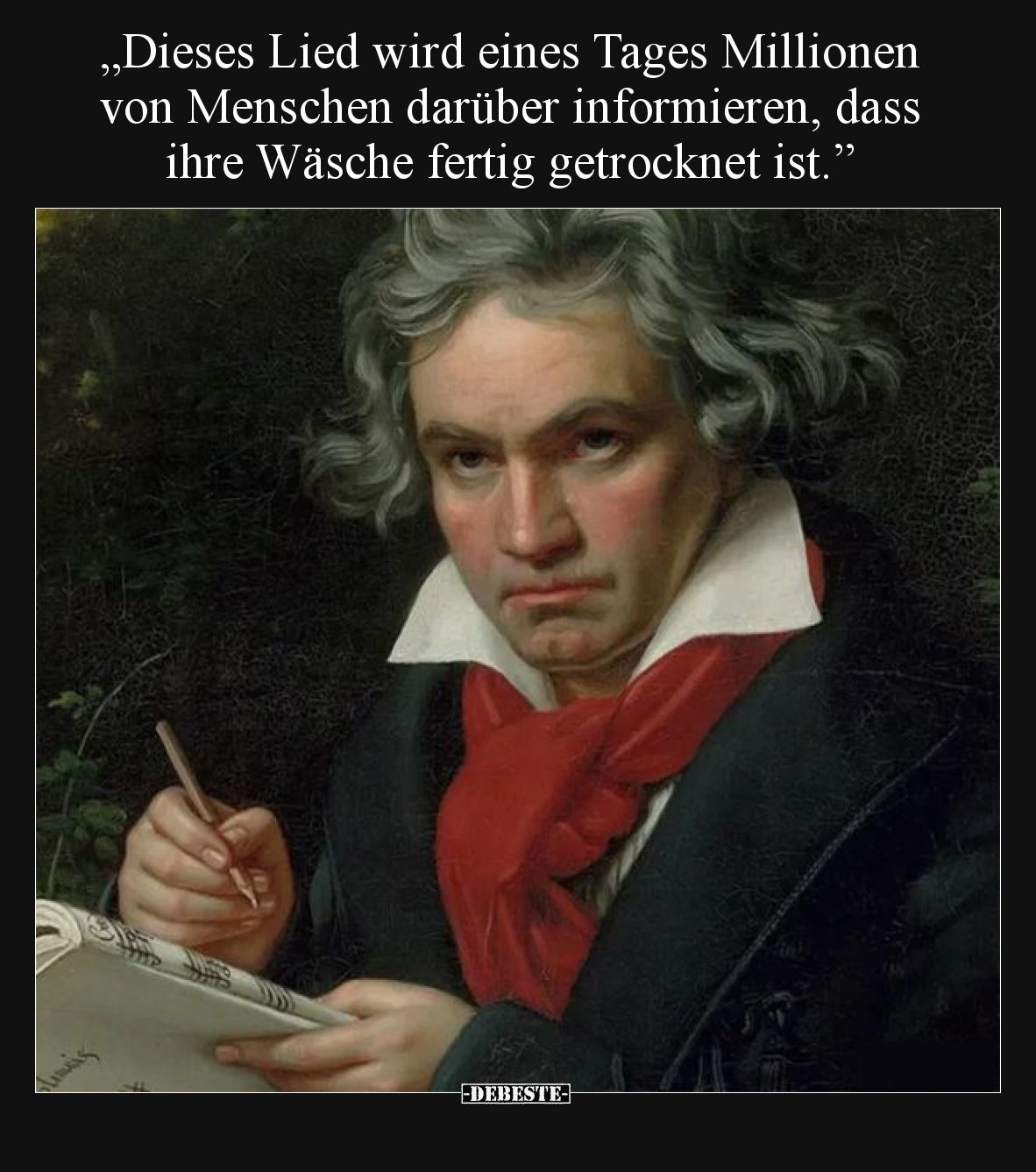 „Dieses Lied wird eines Tages Millionen von Menschen darüber informieren, dass ihre Wäsche fertig getrocknet ist.”
