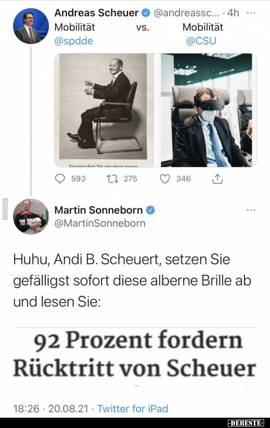 92 Prozent fordern Rücktritt von Scheuer..