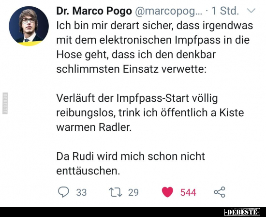 Ich bin mir derart sicher, dass irgendwas mit dem..