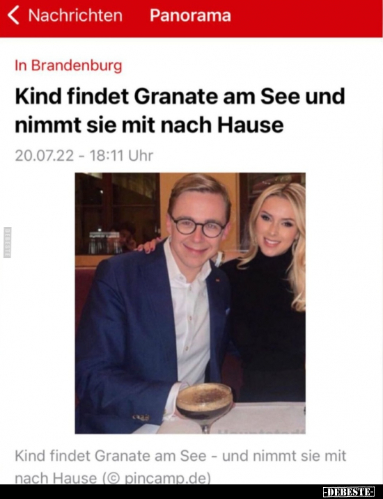 Kind findet Granate am See und nimmt sie mit nach Hause.. - Lustige Bilder | DEBESTE.de