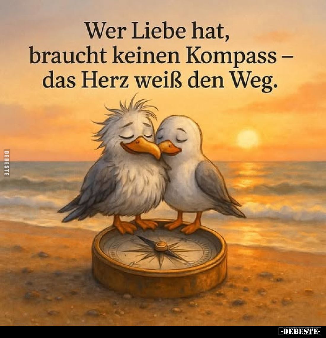 Wer Liebe hat, braucht keinen Kompass - das Herz weiß den Weg.
